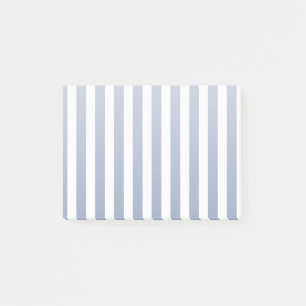 Blue grey and white candy stripes post-it notes