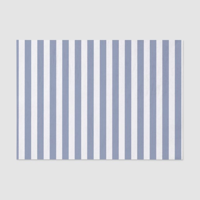 Blue grey and white candy stripes tissue paper (Front)