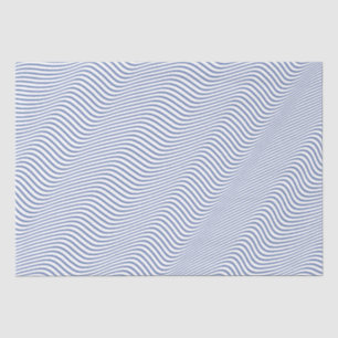 Blue Grey and White Quirky Waves Pattern Tissue Paper
