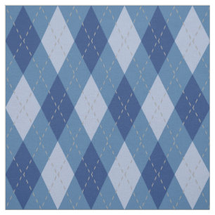 Blue Grey Argyle Pattern Fabric