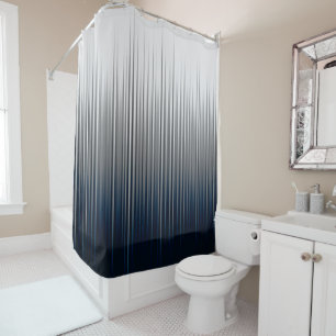 Blue Grey Asymmetrical Pleat Stripe Print