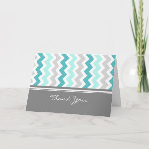 Blue Grey Baby Shower Hostess Thank You Card