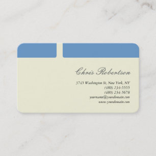 Blue-Grey Beige Round Corner Script Business Card