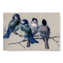 Blue Grey Birds on a Branch by Hector Giacomelli