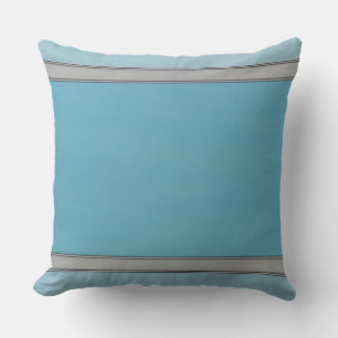 Blue, Grey, Black simple as that Outdoor Pillow