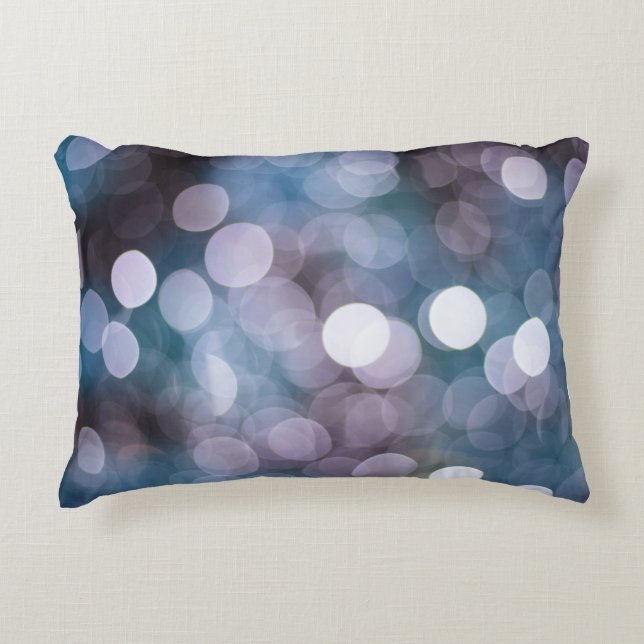 Blue grey bokeh, abstract background. accent pillow (Front)