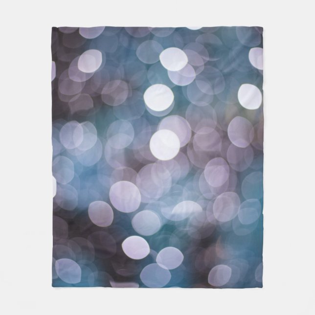 Blue grey bokeh, abstract background. fleece blanket (Front)