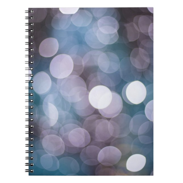 Blue grey bokeh, abstract background. notebook (Front)