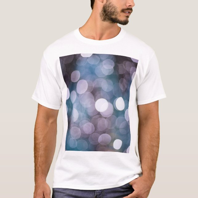 Blue grey bokeh, abstract background. T-Shirt (Front)