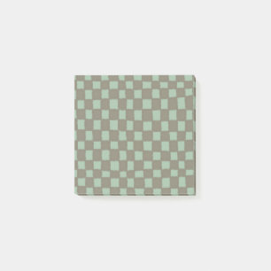 Blue Grey Chequered Pattern Modern Chequerboard Post-it Notes