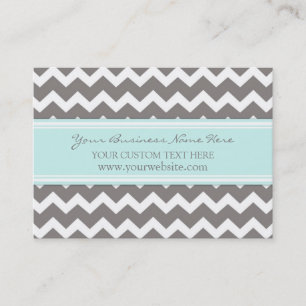Blue Grey Chevron Retro Business Cards