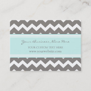 Blue Grey Chevron Retro Business Cards