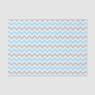 Blue Grey Chevron tissue paper / boy baby shower