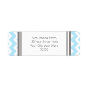Blue Grey Chevrons Custom Return Address Labels