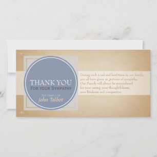 Blue Grey Circle Square Tags Sympathy Thank you P Card