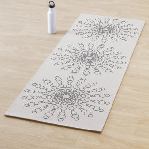 Blue Grey Cobblestone Sun Mandala Double Sided Yoga Mat