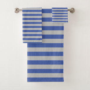 Blue & Grey contemporary stripe Towel Set