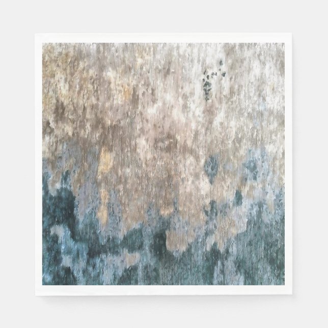 Blue Grey Decorative Abstract Artwork Napkin (Front)