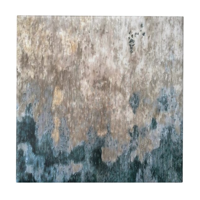 Blue Grey Decorative Abstract Artwork Tile (Front)