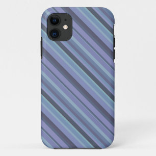 Blue-grey diagonal stripes iPhone 11 case