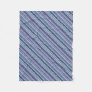 Blue-grey diagonal stripes fleece blanket