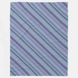 Blue-grey diagonal stripes fleece blanket