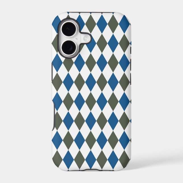 Blue Grey Diamond Mosaic Pattern (Back)
