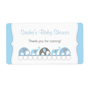Blue & Grey Elephants Baby shower Bouteille d'eau