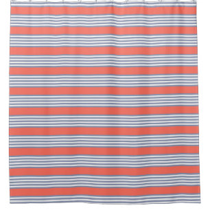 Blue-grey five stripe pattern with living coral