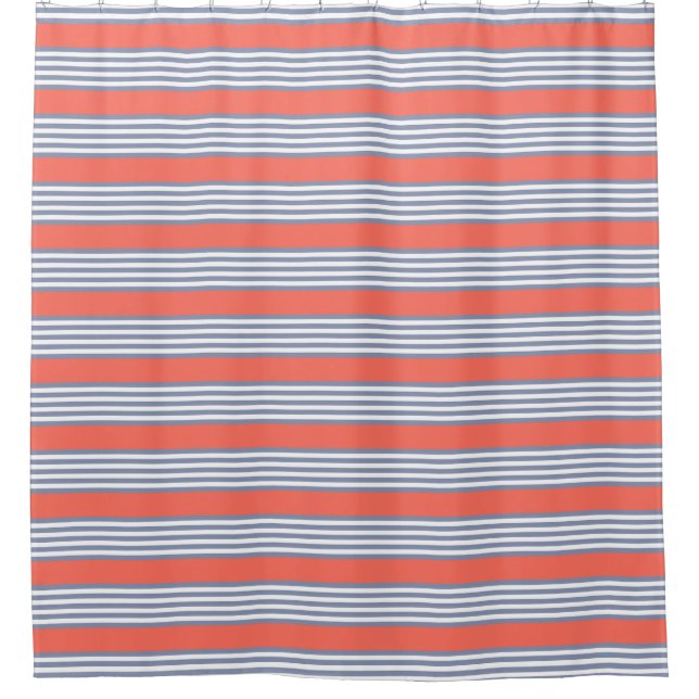 Blue-grey five stripe pattern with living coral (Front)