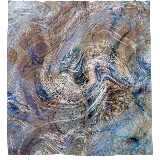 Blue Grey Fluid Marbling Illustration (Front)