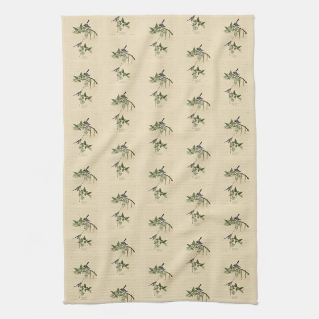 Blue-Grey Fly-catcher - Audubon's Birds of America Kitchen Towel (Vertical)