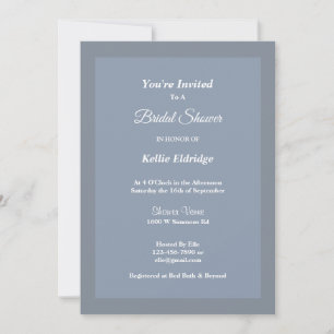 Blue/Grey Framed Bridal Shower Invitation