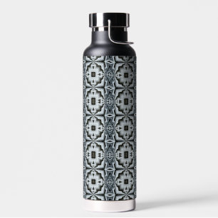 Blue-grey Geometric Abstract Water Bottle