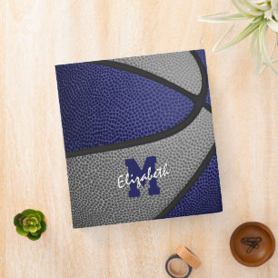 blue grey girls boys team colours basketball binder