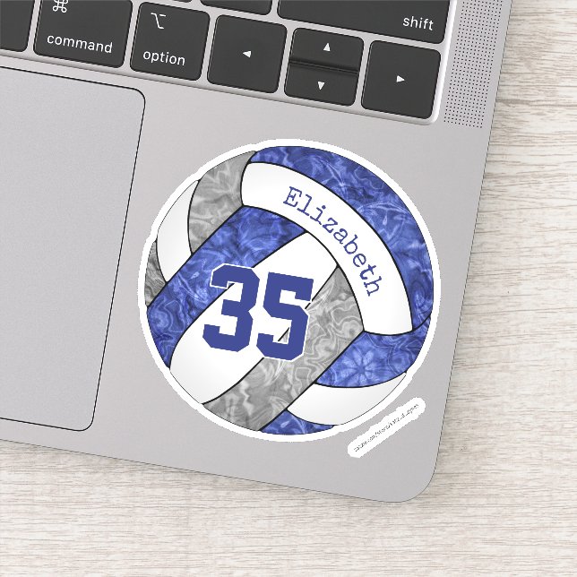 blue grey girls volleyball school team colours (Detail)