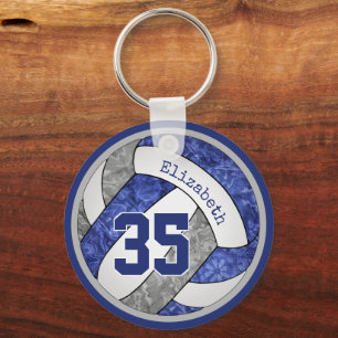blue grey girls volleyball team colours name numbe keychain