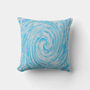 Blue Grey Grey Swirls Abstract Pattern Custom Outdoor Pillow
