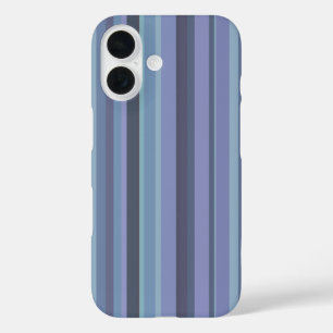 Blue-grey horizontal stripes iPhone 16 case