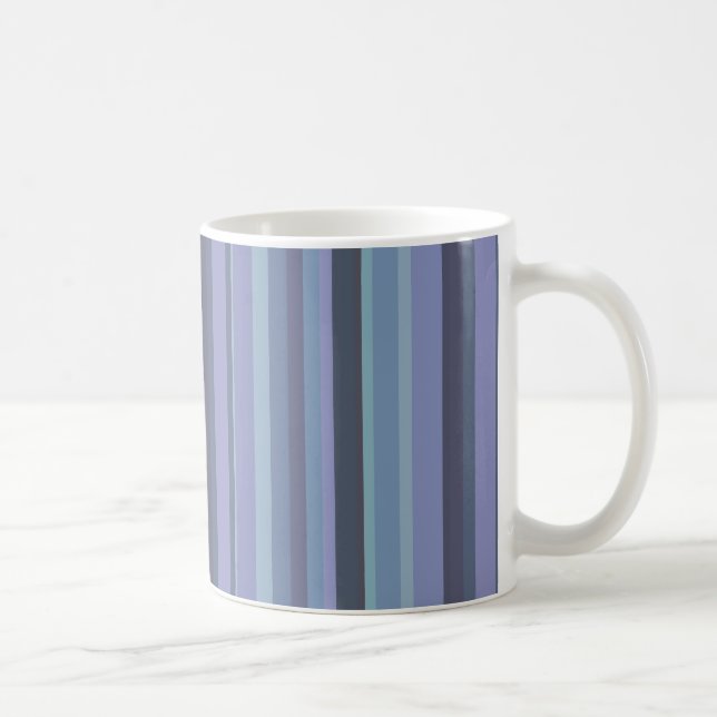 Blue-grey horizontal stripes coffee mug (Right)