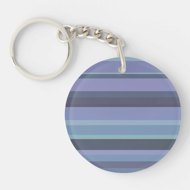 Blue-grey horizontal stripes keychain (Front)