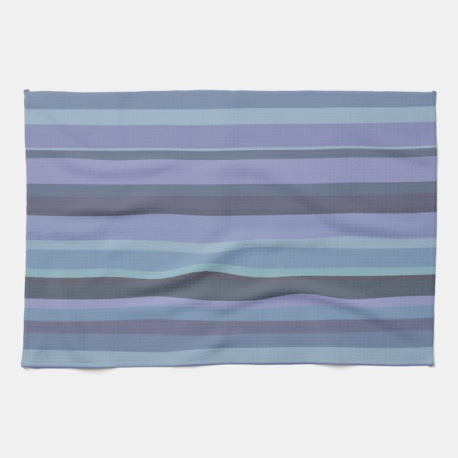 Blue-grey horizontal stripes kitchen towel (Horizontal)