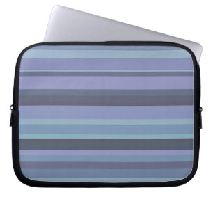 Blue-grey horizontal stripes laptop sleeve