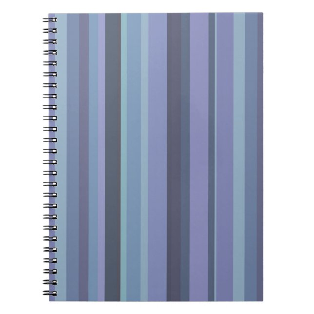 Blue-grey horizontal stripes notebook (Front)