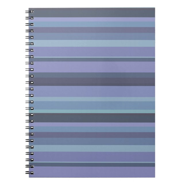 Blue-grey horizontal stripes notebook (Front)