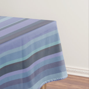 Blue-grey horizontal stripes tablecloth