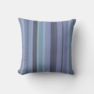 Blue-grey horizontal stripes throw pillow