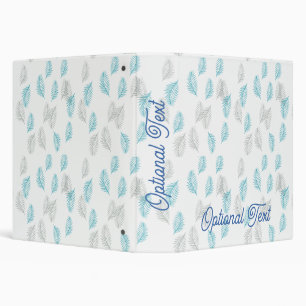 Blue & Grey Leaves Pattern  Binder