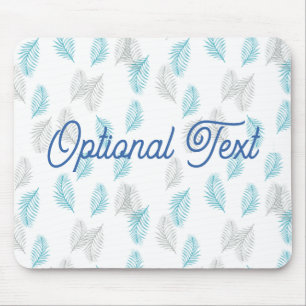 Blue & Grey Leaves Pattern  Mouse Pad