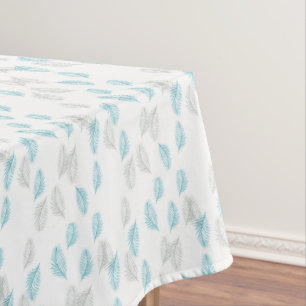 Blue & Grey Leaves Pattern Tablecloth
